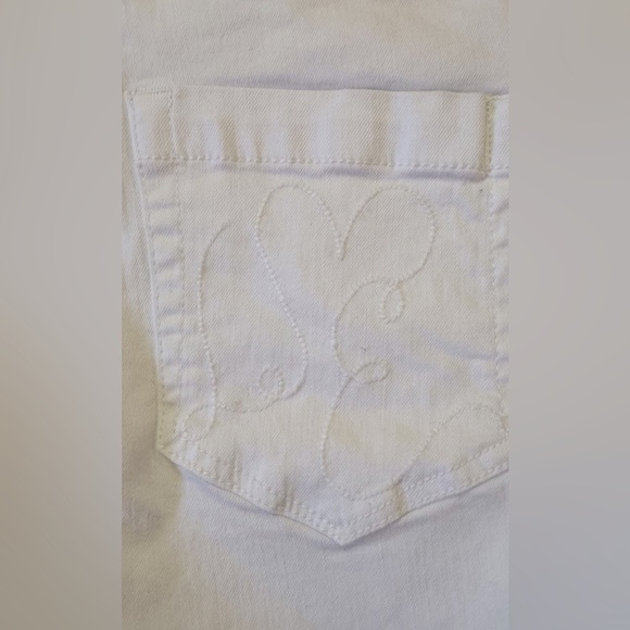 Libby Edelman White/Blk Sequin Skinny Jean side 8 - Picture 3 of 5